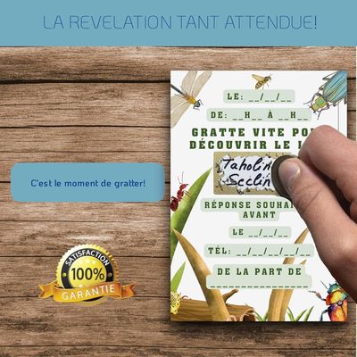 RXLITE Kit créatif premium de 10 Cartes ludiques d'invitation anniversaire à gratter thème Indien pour enfants