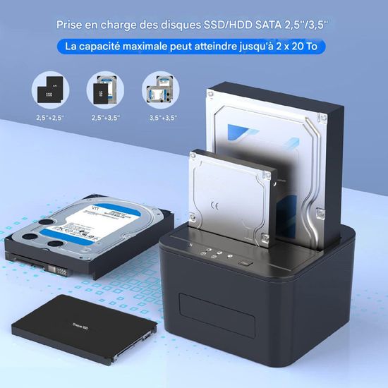 Station d'accueil pour Disque Dur SATA / SSD 2,5 ou 3,5 avec USB 3.0 (SATDOCKU3S