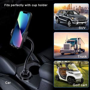 Support Téléphone Pour Porte-gobelet Voiture - Rotatif 360°, Verrouillage Auto - Compatible Tous Smartphones - 4