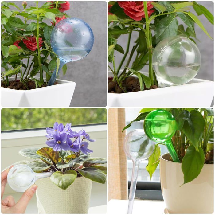 Boules Arrosage Plantes Lot 4 Boules D'Arrosage Fleurs *bordy L* - Lot De 4 - 220 Ml - Arrosage Automatique Boule Arrosage 220 Ml Céramique