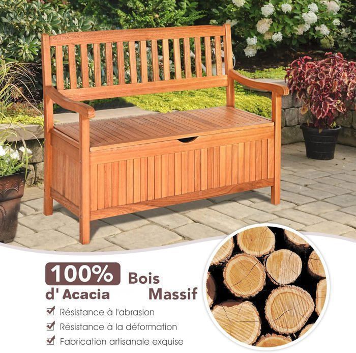 Banc De Jardin Pour 2 Personnes En Métal Rouge - 127x62x86cm, Assise à Lattes, Dossier Ergonomique, Supporte 300kg