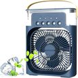 Ventilateur de climatisation portable alimenté par USB humidificateur d& 39;air 7 LED petit refroidisseur d& 39;air avec 3