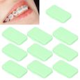 Pwshymi Cire pour appareils dentaires 10pcs Cire Orthodontique de Soins Dentaires pour Protection de hygiene appareil Vert clair-0