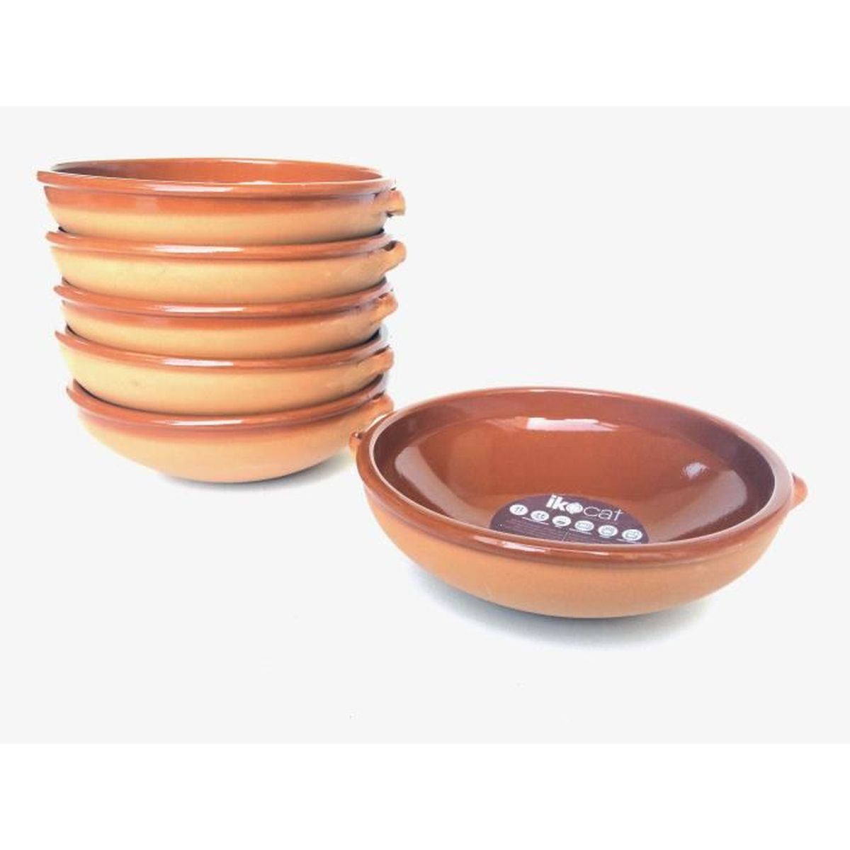 IKOCAT® Plat en Terre Cuite Pour le Cassoulet, Soupe, Ragout Ø15cm H