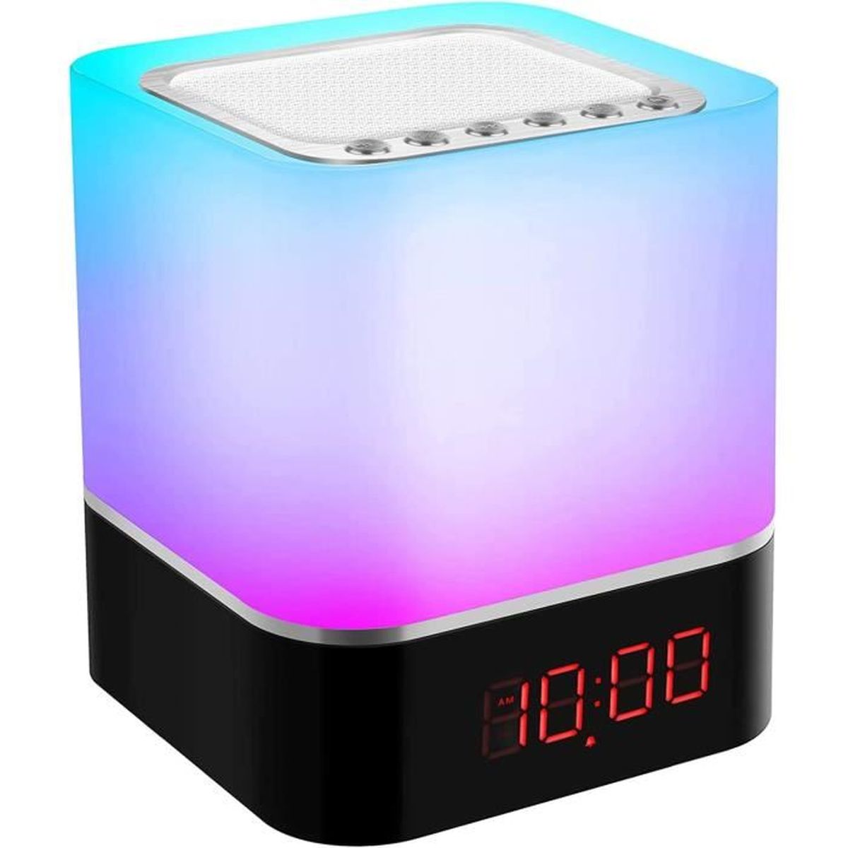 OEMG Réveil Lumineux avec Bluetooth Enceinte Lampe de Chevet