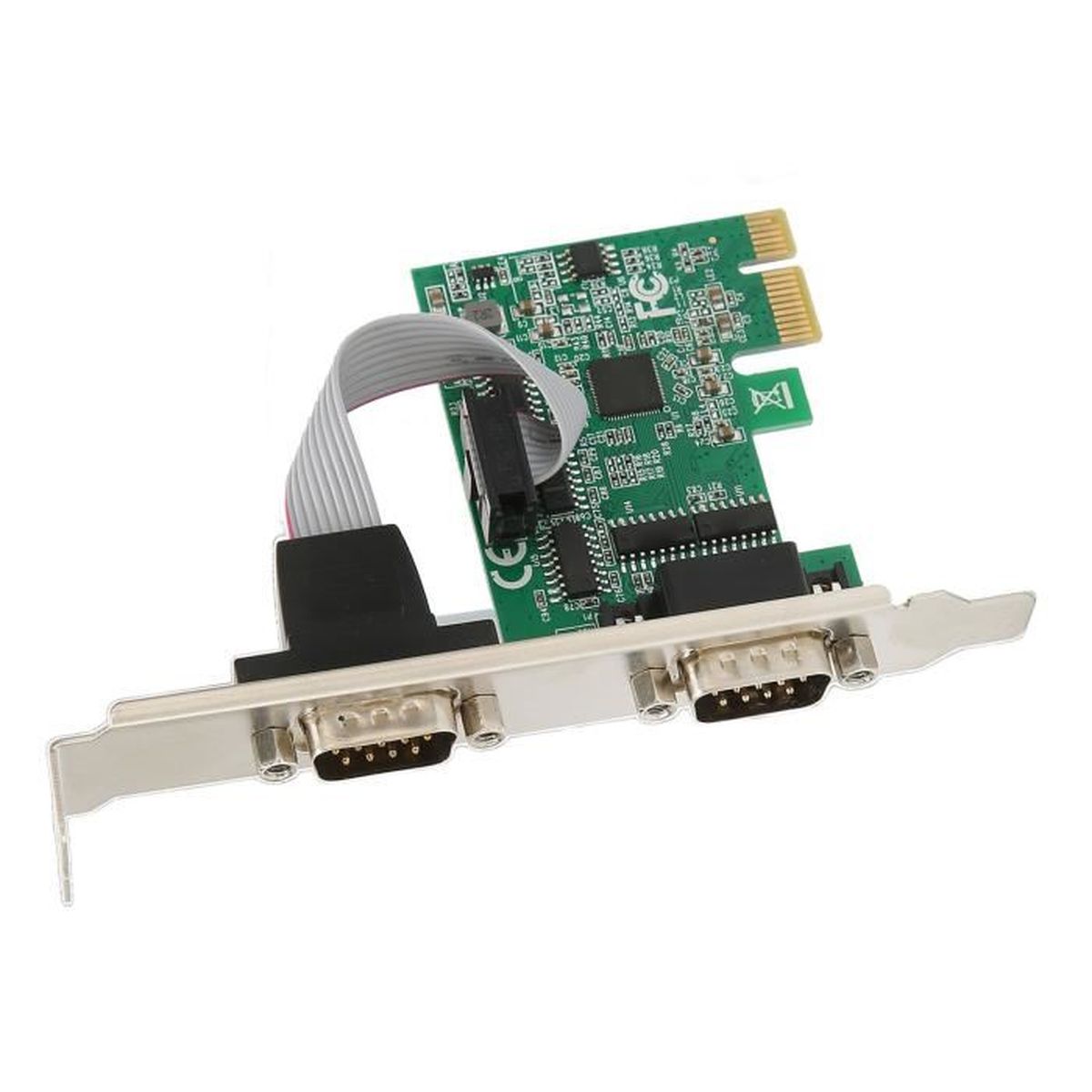 SIENOC Carte PCI-Express 2 Ports Série RS232 | Adaptateur DB9 Pour PC | Chipset CH382L