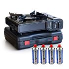BRIXO Rechaud gaz portable 2200W CUBA + 4 cartouches de gaz Camping