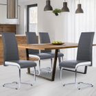 IDMARKET ID MARKET - Lot de 4 chaises Mia grises liseré blanc pour salle à manger