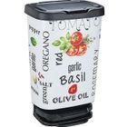 MHOME Poubelle à pédale JIVE - 40 L - Décor Italian food - Noir