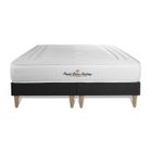 ROYAL PALACE BEDDING Ensemble sommier matelas 160x200 Lancaster Ressorts ensachés et mémoire de forme - 22 cm - Ferme - double sommiers Noir