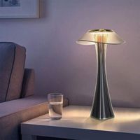 Lampe de table design LED tactile rechargeable - 3W Dimmable Titanium USB Night Light Lampe de bureau à piles sans fil avec abat