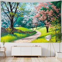 Tapisserie murale tissu d'impression Parc arbres fleurs herbes décoration murale de salon chambre 200 x 150 cm