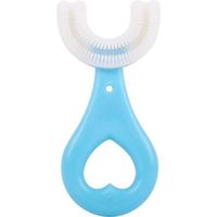 Brosse à dents de type U-Type U-Type Enfants Silicone Douce brosse à dents pour 2-6 Toddlers Bleu