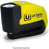 LIQUIDATION - URBAN - Antivol Moto Bloque Disque Alarm+ Ø6Mm Jaune 120Db + Housse