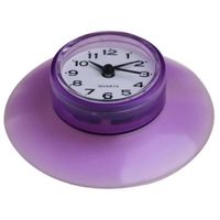 Réveil Horloge,Horloge murale ronde étanche,salle de bains,cuisine,ventouse,décoration de réfrigérateur- Violet[E216]