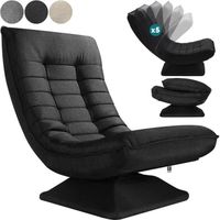 CASARIA® Fauteuil tout confort pivotant à 360° Noir capacité de charge de 150kg siège de gaming 58x57x84/87cm relaxation