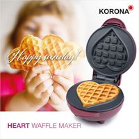 Korona 41006 Mini-gaufrier en forme de cœur | Gaufre belge en forme de cœur env. 9,5 cm | Design rétro | 550 watts max.