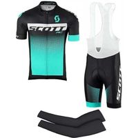 Vêtements Cyclisme Pro Homme Tenue Cycliste Manche Courte Jerseys VTT et Cuissard à Bretelle avec 9D Coussin Gel A2-L
