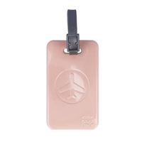 Color Pop Étiquette bagage couleur motif old rose – France– PVC vernis – Protection des données personnelles non visibles - 10,6 x
