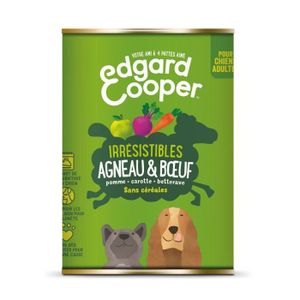 BOITES - PATÉES LOT DE 2 - EDGARD COOPER - Pâtée pour chien Adulte à l'agneau bœuf légumes sans céréales - boîte de 400 g