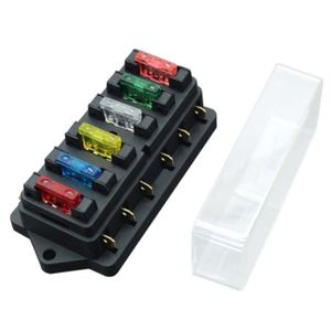 6-WAY ATC Auto Fuse Holder Box 1 in 6 Out Distribution De Puissance Panneau avec fusibles