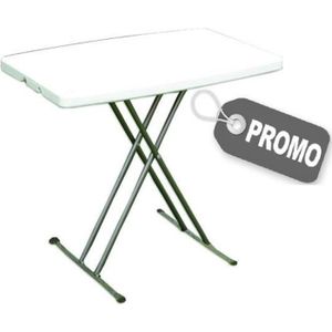Table haute pliante carrée 70 cm alu blanc Prada