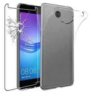 Kit Protection HUAWEI Y5 / Y6 2017 : Verre Trempé + Coque Transparente Antichoc