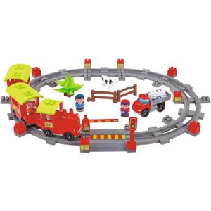 VOITURE - CAMION Train vapeur - Ecoiffier - Circuit de train avec locomotive et wagons