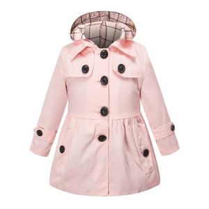 MANTEAU - CABAN Trench-coat filles manteau de filles manteau rembourré pour filles Manteau fleuri-uni fille 3-12 ans Rose