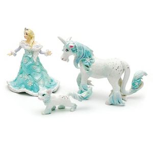 FIGURINE - PERSONNAGE Figurines Reine des glaces - PAPO - Princesse, chien des neiges et licorne - 3 ans et plus - Bleu