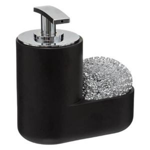 Distributeur de Savon Porte /éponge Vaisselle Cuisine Noir Promobo