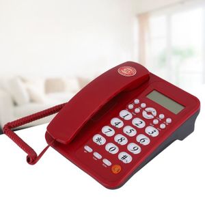 Téléphone fixe Qiilu Téléphone fixe de bureau à domicile Téléphon
