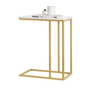 TABLE D'APPOINT Table d'appoint FBT87-G SOBUY - Effet marbre - Moderne et pratique - Pour salon, chambre ou bureau