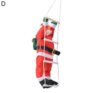 PERSONNAGES ET ANIMAUX Père Noël avec échelle à grimper de 60 cm en Peluche Décorations de Noël extérieures Personnage de Noël pour Jardin Style D