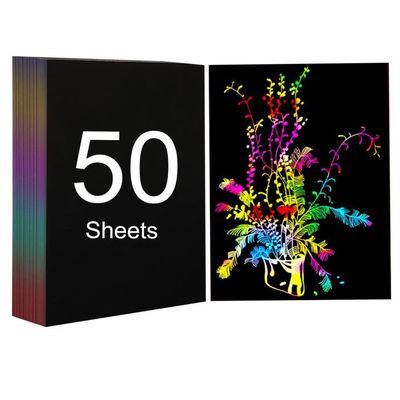VPAFPEKG 8 Cartes à Gratter Adulte Et Enfant - Kit Tableau Scratch Art A4 Phosphorescent - DIY Créatif Cadeau