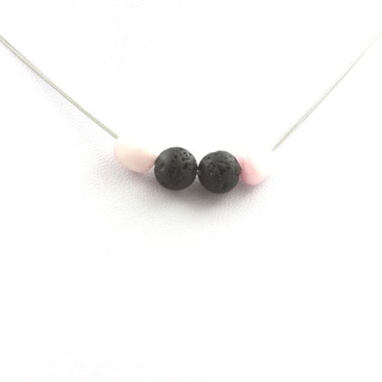 Collier Femme 4 Perles Topaze Du Brésil - Chaîne Inox - Neuf Avec étiquettes A Bijoux