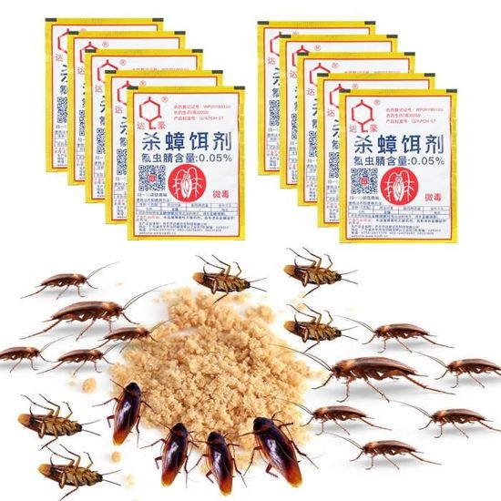 10pcs Cafard Tuer Appât Poudre Efficace Insectifuge Cafard Tueur Pest  Control Cuisine Anti-cafard Medicin