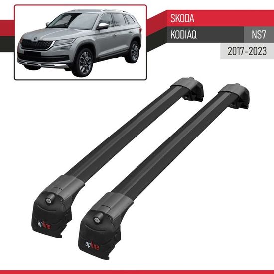 Compatible avec Skoda Kodiaq 2017-2023 Barres de Toit ACE-2 Railing Porte-Bagages de voiture NOIR - Auto Compatible avec Skoda Kodiaq 2017-2023 Barres de Toit ACE-2 Railing Porte-Bagages de voiture NOIR - Auto