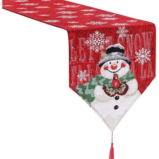 Chemin De Table De Noël Brodé Main - Motif Floral - Blanc - 100% Coton - Fait Main