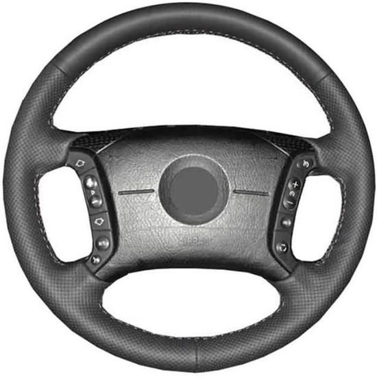 Couvre-volant Sur Mesure Pour BMW E46 Coupé - Cuir Noir Lisse Et Perforé, Couture Au Choix, Neuf