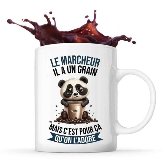 Tasse Le Marcheur Panda Cafe Idee Mug Cadeau Travail Humour Collegue Homme Anniversaire Noel Cdiscount Maison