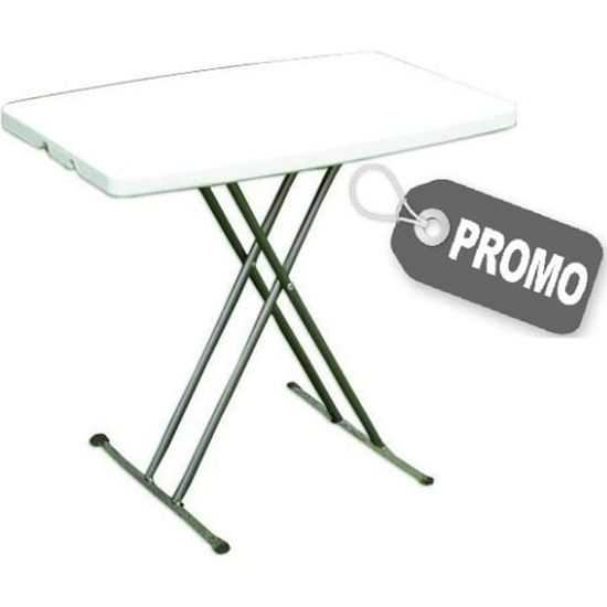 Table pliante - Métal - 50 x 70 cm - Vert - Pliant