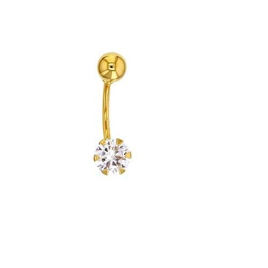 Piercing De Nombril En Or Blanc 750/1000 - Oxyde De Zirconium 6mm - Neuf Avec étiquettes