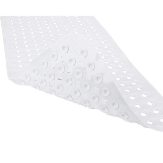 Tapis De Bain Antidérapant Transparent - 35x70cm, Résine, Ventouses - Fabriqué En Italie