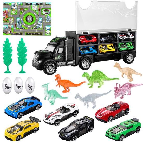 19pcs/pack porteur camion transport de dinosaures pour enfant