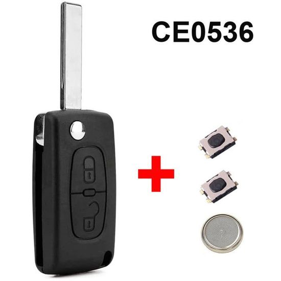 Coque Cle C3 HU83 CE0536 - 2 BOUTONS - Coque Clé Peugeot 107 207 307 308 407 CE0536 Hu83 Lame Avec Raynure Emplacement Pile Dans La Coque Ecran Peugeot 307 - Foto 14
