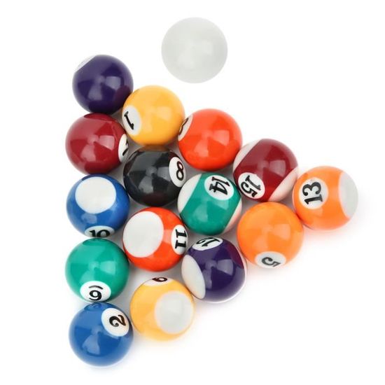 16 Billes De Billard Miniatures 32 Mm En Résine - Pour Enfants, Jeux, Décoration, Accessoire Table De Billard Jouet - 8