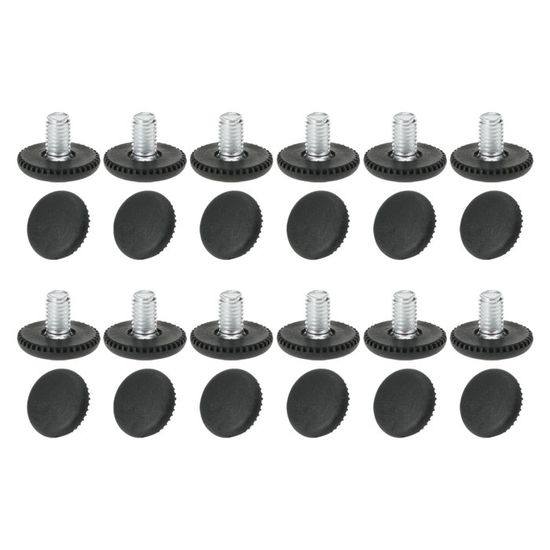 Patins pour meubles SOURCING MAP 8pcs Pieds nivellement Réglable M6x25x30mm à Visser pour Meuble + Écrous en T pour Pieds de Table - Bricolage
