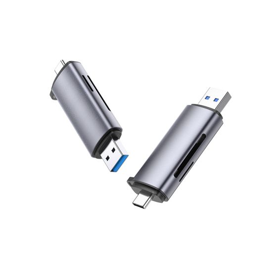 Lecteur De Carte SD/microSD Double USB-C Et USB-A 2.0 - Compatible Jusqu'à 1 To, Plug & Play
