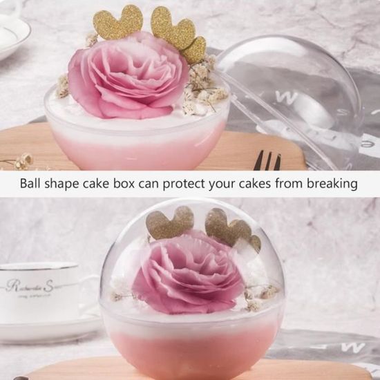 10 pièces conteneur de gâteau forme de boule Transparent coffre-fort durable en de pour boulangerie  BOITE ALIMENTAIRE